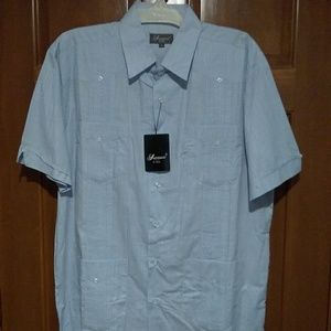 Successor Men's Light Blue Guayabera Shirt